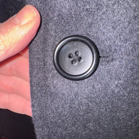 Claiborne Mens Charcoal Preppy Academic Wool Peacoat Double-Breasted Jacket XL - Picture 8 of 14